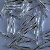 Miyuki Bugle Twisted Silver 0001 Silver Lined Crystal 6mm 12mm Bead 10g