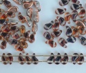 Zoliduo Left Right Orange Crys Backlit Copper Flame 00030-51005 Czech Glass Bead