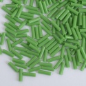 Miyuki Bugle Green 0411  3mm 6mm Opaque Green Bead 10g