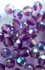 Swarovski Hex Faceted 5000 Purple 3 mm Amethyst AB 204ab Round Beads