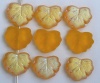Leaf V Maple Yellow Apricot AB Matt 03410-28771 Czech Glass Beads x 5