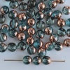 Druk Round Blue 6 mm Aqua Capri Apollo Gold 60010-27101 Czech Beads x 50
