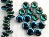 Lentil 1 Hole 6mm Blue Teal Iris Br60210 Czech Glass Bead x 50