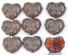 Leaf V Maple Brown Amber Picasso Tr 03330 Czech Glass Beads x 5