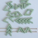 Ava Green Chalk Teal Shimmer 03000-14459 Czech Glass Bead x 10