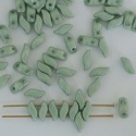 StormDuo Green Chalk Teal Shimmer 03000-14459 Czech Glass Beads x 50