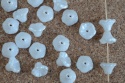 Flower Cup White Chalk White Shimmer  03000-14400 Czech Glass Bead  x 25