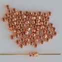 Micro Spacer Rondelle Orange Copper Plated  00030-39000 Czech Glass Beads x 25