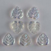 Leaf H Heart Clear Crystal AB 00030-28701 Czech Bead Charm x 50