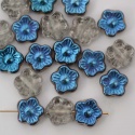 Flower Hd Blue  10 mm Blue Crstal Blue Azuro 00030-22010 Czech Glass Bead x 25
