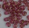Superduo Pink Crystal Tr Red Lustre 00030-14495 Czech Beads x 10g