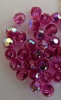 Swarovski Hex Faceted 5000 Pink 3 mm Fuchsia AB 502ab Round Beads