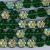 Flower Hd Green 8 mm Tr Green AB 50140-28701 Czech Glass Bead x 25