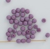 Druk Round Purple  2 3 4 6 8 mm Fiesta Hollyhock 00030-48227 Czech Glass Bead