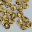 Rose Petal Gold Jet Amber Full 23980-26440 Czech Glass Bead x 50