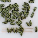 StormDuo Green Jet Metallic Green 23980-14495 Czech Glass Beads x 50