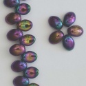 Petal Purple Jet Iris Purple 23980-21495 Czech Glass Bead x 50