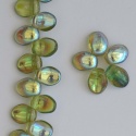 Petal Green Olivine AB 50230-28701 Czech Glass Bead x 50