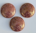 Cabochon Pink Op Rose Bronze 18mm 25mm 73030-15496 Czech Glass Bead x 1