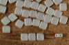 Square 2 Hole 6mm White Alabaster Pastel White 02010-25001 Czech Tile Bead x 25