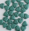 Triangle Green Teal Pearl Coat 02010-25027 Czech Beads x 10g