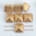 Pyramid Square Gold 6 12 mm Crystal Aztec Gold 00030-01710 Czech Glass Beads