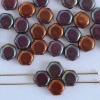 Honeycomb Red Opaque Red Iris Shimmer 93190-15780 Czech Glass Beads x 30