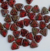 Triangle Red Opaque Picasso 93200-43400 Czech Beads x 10g