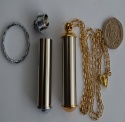 Beadable Pill Holder Secret Compartment Pendant Keyring Gold Or Chrome Plated