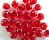 Swarovski Triangular Facets 5025 Red Siam 4mm Oval Beads x 4