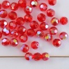 Swarovski Hex Faceted 5000 Red 3 4 mm Siam Light AB 227ab Round Beads