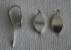 Sterling Silver Earring Ear Hook Oval Polished With Loop  x 1pr
