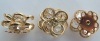 Swarovski Sew On Stones Gold Plated Beads Flower Lotus Waterlilly x 1