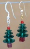 Kit Swarovski Christmas Tree Green Bicone Red Earring Beads