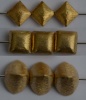 Vermeil Sterling Silver Gold Plated Bead Matt Diamond Square Triangle x 1
