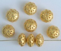 Vermeil Sterling Silver Gold Plated Bead Rondelle Pierced  x 1