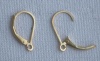 Vermeil Sterling Silver Gold Plated Earring Matt Lever Back  Loop Drop x 1 pr