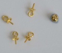 Vermeil Sterling Silver Gold Plated Pear Cap Half Drilled Bead 3mm x 2
