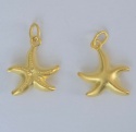Vermeil Sterling Silver Gold Plated Charm Earring Pendant Puff Starfish Matt  x1