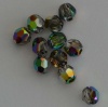 Swarovski Hex Faceted 5000 Green Vitrail Medium 3mm Round Beads x 10