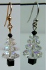 Kit Swarovski Christmas Tree Crystal AB Jet Top Btm Earring Beads