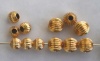 Rolled Gold Filled Bead Round Corrugated Fluted Yellow 4mm 5mm x2