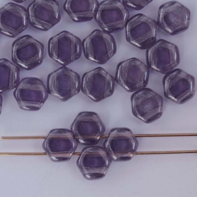 Honeycomb Purple Tanzanite Shimmer 20500-14400 Czech Beads x 30