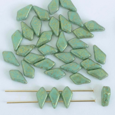 Kite Green Turquoise Green Lumi 63120-15495 Czech Glass Bead x 10g