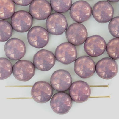 Candy Round Purple 8 mm Vega on Chalk 03000-15726 Czech Glass Bead x 25