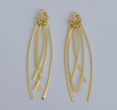 Vermeil Sterling Silver Gold Plated Earring Dangles  x 1pr