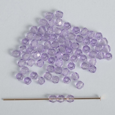 Fire Polished Purple 3 4 mm Crystal Violet 00030-26236 Czech Glass Bead